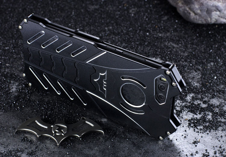 R-Just Batman Shockproof Aluminum Shell Metal Case with Custom Batarang Stent for Xiaomi Mi 6