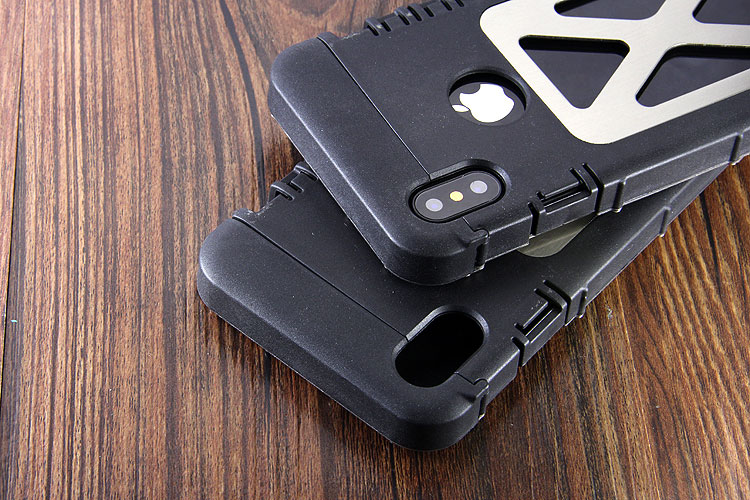 Armor King Iron Man Luxury Shockproof Stainless Steel Aluminum Metal Flip Case Cover for Apple iPhone X