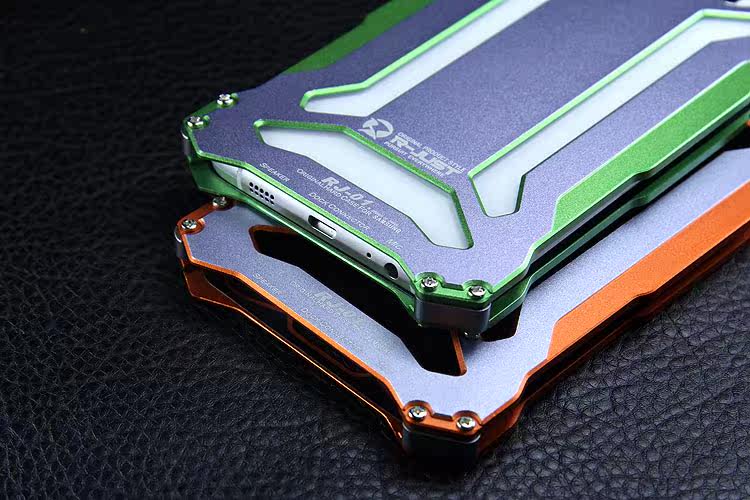 R-JUST GUNDAM Aluminum Alloy Double Color Oxidation Metal Protective Case for Samsung Galaxy Note 5 N9200