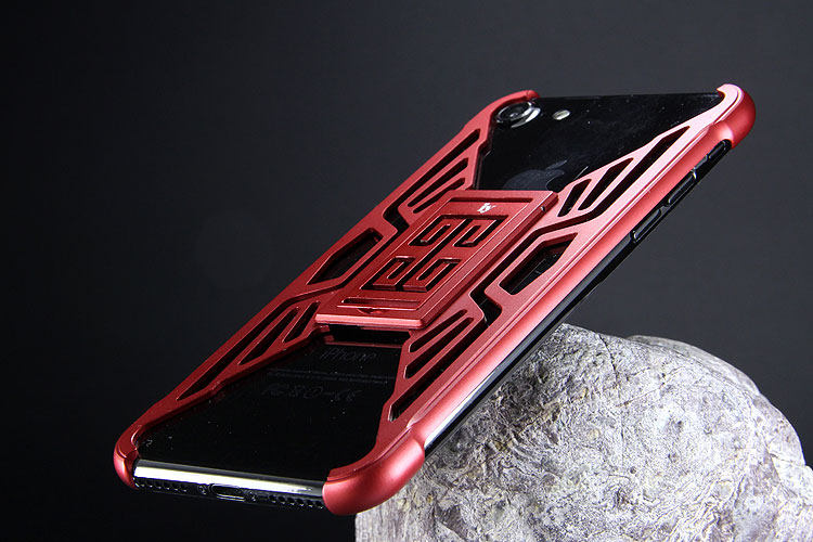 iy Metror Butterfly Aluminum Shell Shockproof Aerospace Metal Case Cover with Kickstand for Apple iPhone 7 Plus & iPhone 7