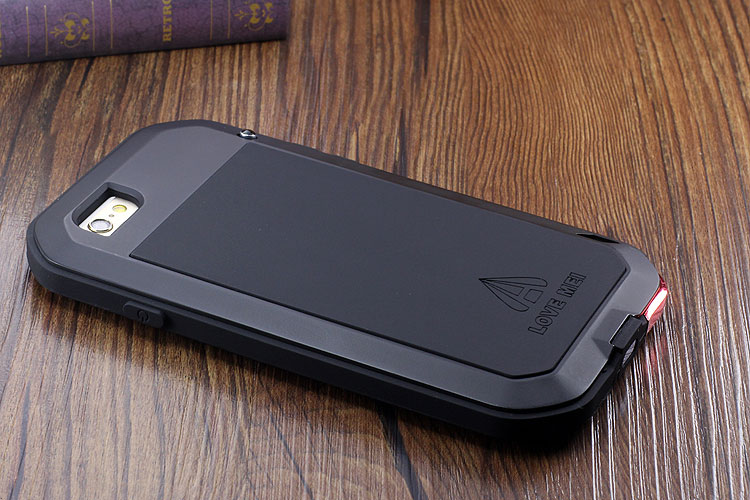 LOVE MEI Powerful Water Resistant Shockproof Dust/Dirt/Snow Proof Aluminum Metal Outdoor Gorilla Glass Heavy Duty Case Cover for Apple iPhone 6S/6 & iPhone 6S Plus/6 Plus