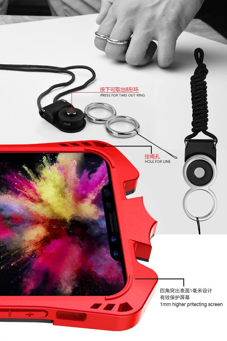 SIMON THOR Magnetic Bracket Aviation Aluminum Alloy Shockproof Rugged Metal Case Cover for Apple iPhone X