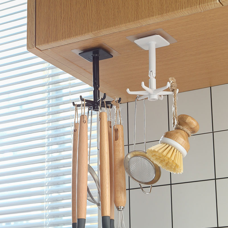 Creative rotatable hook Kitchen storage pylons without holes to store bathroom keys Entrance without traces to enter the home hook