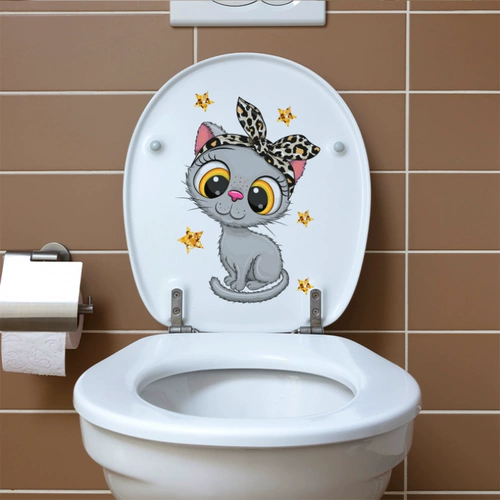 Туалет, креативные наклейки, мультяшная милая водонепроницаемая наклейка