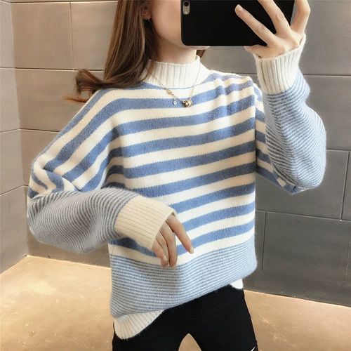 Весенний осенний лонгслив, базовый свитер, в корейском стиле, высокий воротник