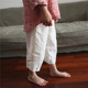 Qiji Original Summer New Product Medium and Large Children's White Cropped Pants Boys and Girls Linen Casual Pants Literary Style