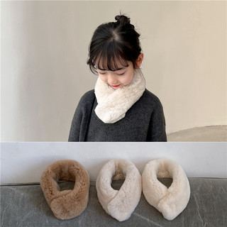 New Parent-Child Style Korean Children's Rabbit Fur Scarf, Winter Fur Scarf for Boys and Girls, Thickened Whole Leather Real Rabbit Fur Neck Warmer