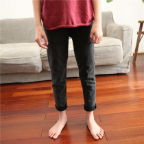 Seven sets of spring and autumn new childrens clothing girls cotton slim leggings childrens washing wool edge elastic jeans trousers