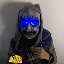 Halloween Ghost Mask With Light Hair Luminous Gas Mask Realistic Oxygen Gas Hood Headgear Bar Prom COS Dead God