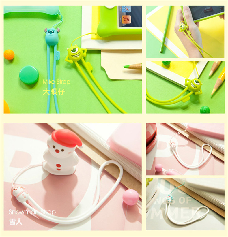 Xương điện thoại di động dây iPhoneX máy ảnh sáng tạo treo cổ Apple 8p hoạt hình silicone chống mất căng dây di động - Phụ kiện điện thoại di động op lung