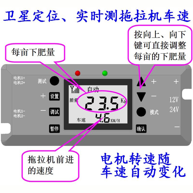 Smart GPS satellite positioning fertilization planting controller sprinkling motor speed regulator high power full automatic switch