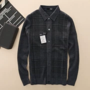 Phí XN thương hiệu quần áo nam mùa thu và mùa đông đứng cổ áo len sọc len len dệt kim D7502 màu xám J11