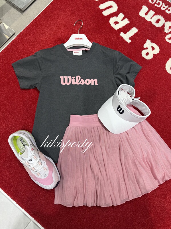 Korean Direct Mail Wilson26 New Quick-Drying Short-Sleeved Tennis Half-Sleeve Women's Small Heart Tennis T-Shirt