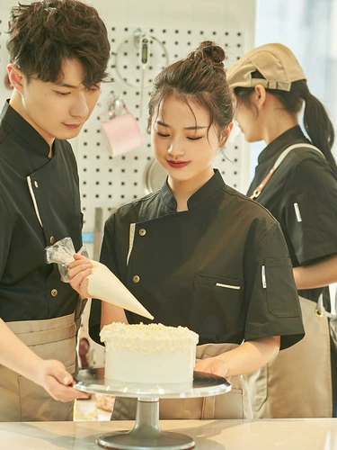 Чай с молоком, эластичная униформа для работы, короткий рукав, делается под заказ