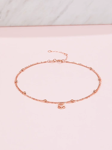 Золотой браслет на ногу, золото 750 пробы, 2023, розовое золото, подарок на день рождения