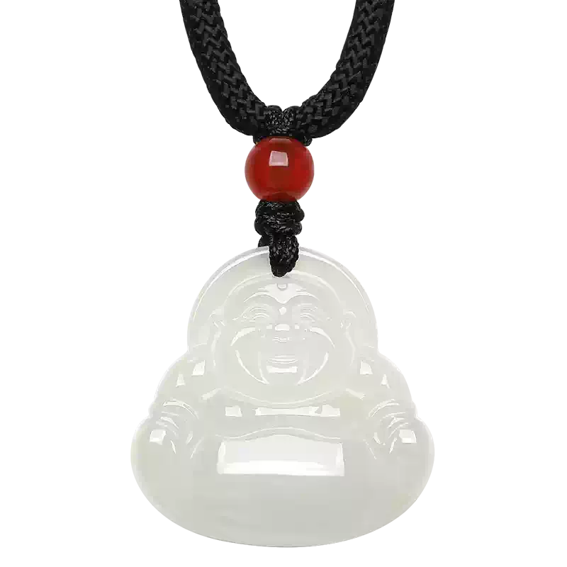 周六福和田玉吊坠男女款弥勒佛白玉挂件七夕礼物推荐