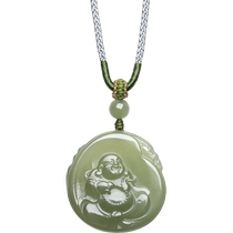 Saturday blessing jewelry jade pendant for men and women Hetian jade sapphire Buddha pendant pendant for Chinese Valentines Day gift