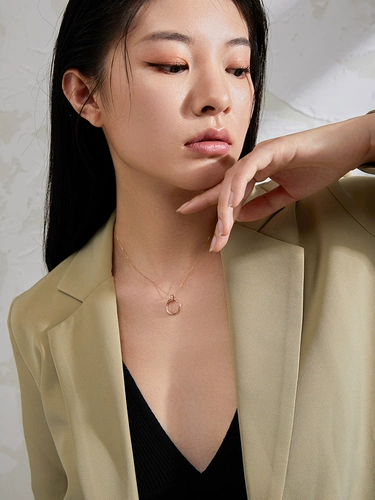 Натуральная бриллиантовая подвеска, золотое кольцо, золото 750 пробы, розовое золото