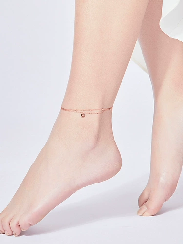Золотой браслет на ногу, золото 750 пробы, 2023, розовое золото, подарок на день рождения