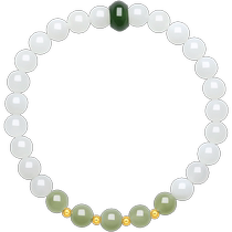 Saturday Fortune Jewelry Gold Inlaid Jade Yellow 18K Gold Bracelet and Tian White Jade Bracelet Official Flagship Store for Gift to Girlfriend