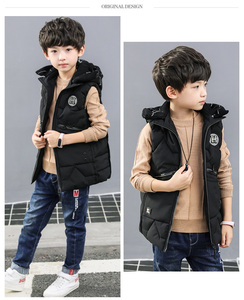 Bé trai mùa đông vest dày 2018 mới cho bé dài phần mùa thu và mùa đông áo vest bé trai vest nhỏ dày ao gile cho be so sinh