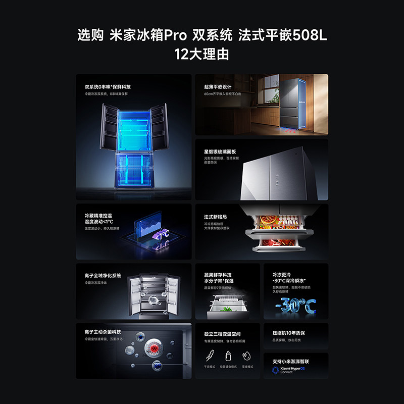 米家BCD-508WFTGBI冰箱图片