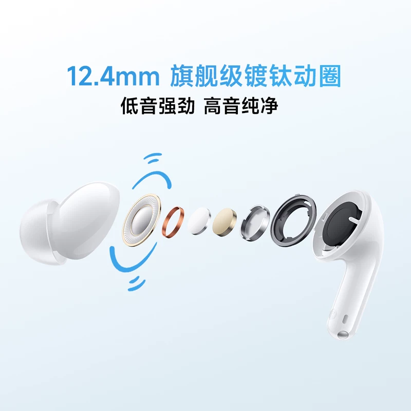 Наушники Xiaomi RedmiBuds6 Youth Edition Bluetooth с активным шумоподавлением, длинный срок службы аккумулятора, цвет 'синий дождь и туман'