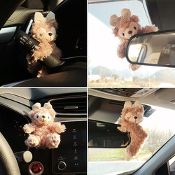 ເຄື່ອງປະດັບຕົກແຕ່ງພາຍໃນລົດ doll plush bear 2024 new car rearview mirror pocket decoration accessories for girls