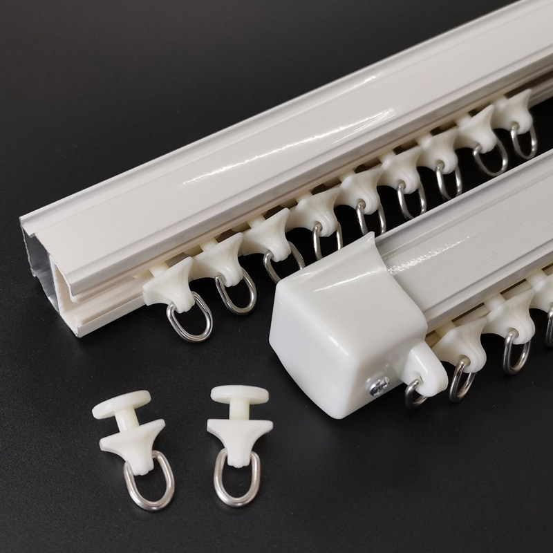 Aluminum alloy silent curtain track top mounted side mounting single rail double track curtain rod slide rail guide rail