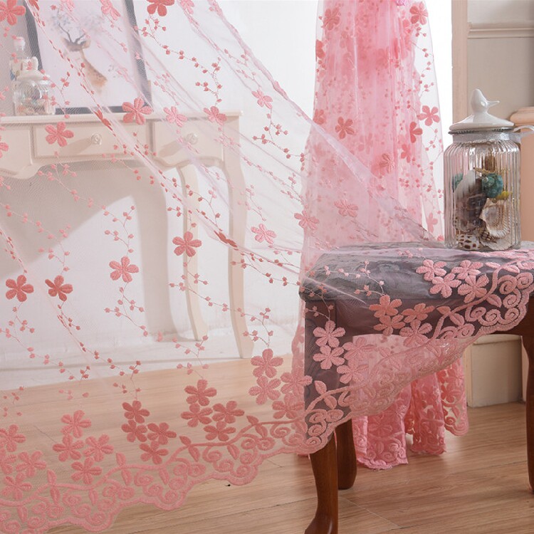 Exquisite embroidered screen curtain Translucent curtain Bedroom balcony living room decorative screen curtain