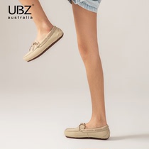 UBZ 2021 Spring and Autumn new fashion Wild Bean shoes women flat soft leather shoes women pregnant women shoes