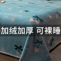 Milk Suede Bed Linen Plus Suede Winter single piece Coral Flannel Flannel by single blanket Winter thick plush Three sets