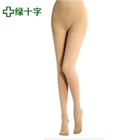 Màu xanh lá cây Chữ Thập pantyhose kích thước lớn gân vớ thứ hai căng vớ đàn hồi y tế nữ thể thao tất đùi