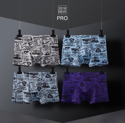 Đồ lót nam 4 tải tre sợi đồ lót nam kích thước lớn U lồi boxer eo thoải mái thoáng khí cotton quần short đầu sịp sắt