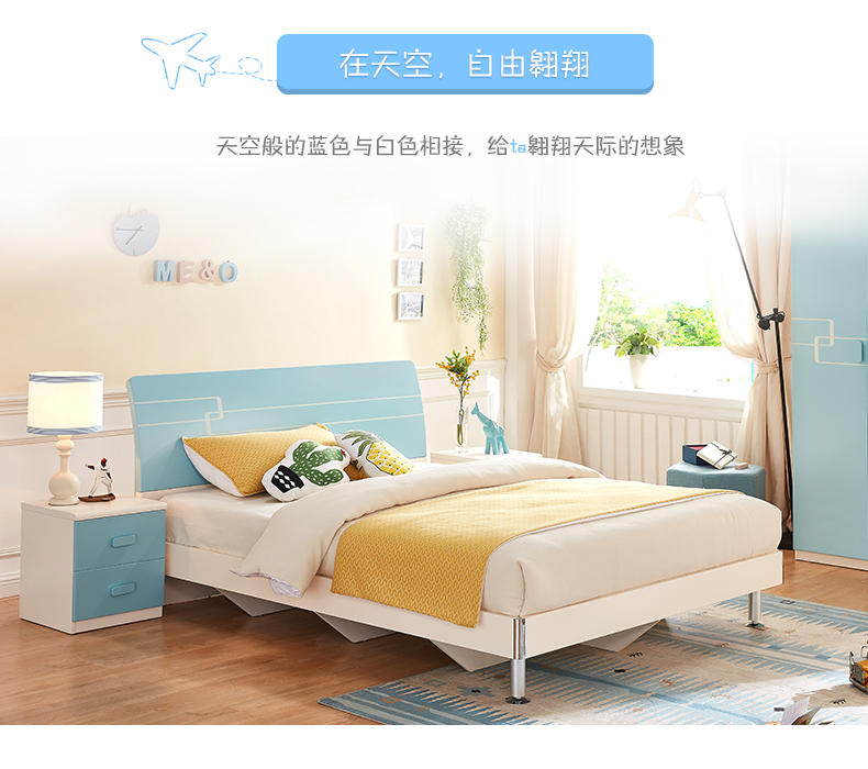 Tất cả bạn bè home nội thất phòng ngủ hiện đại nhỏ gọn thanh niên phòng ngủ giường đôi tủ quần áo bộ 121311