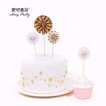 Birthday cake decoration decoration flag children princess girls day cake card Baby one year old creative card