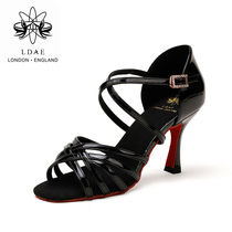 LDAE Latin Dance Shoes Female Professional Examination Competition Practice Shoes Paint Shoes in High and Adult Soccer Shoes