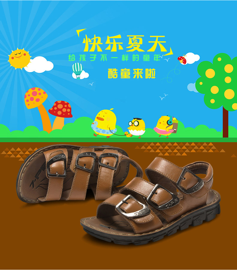 Sandales enfants en cuir orteil suture de voiture pour été - semelle caoutchouc - Ref 1053438 Image 38