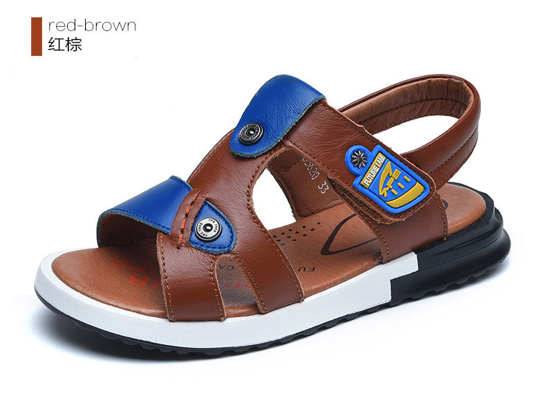 Sandales enfants en cuir orteil suture de voiture pour été - semelle caoutchouc - Ref 1053438 Image 29