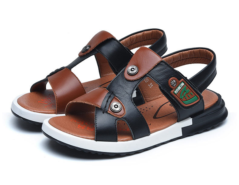 Sandales enfants en cuir orteil suture de voiture pour été - semelle caoutchouc - Ref 1053438 Image 36