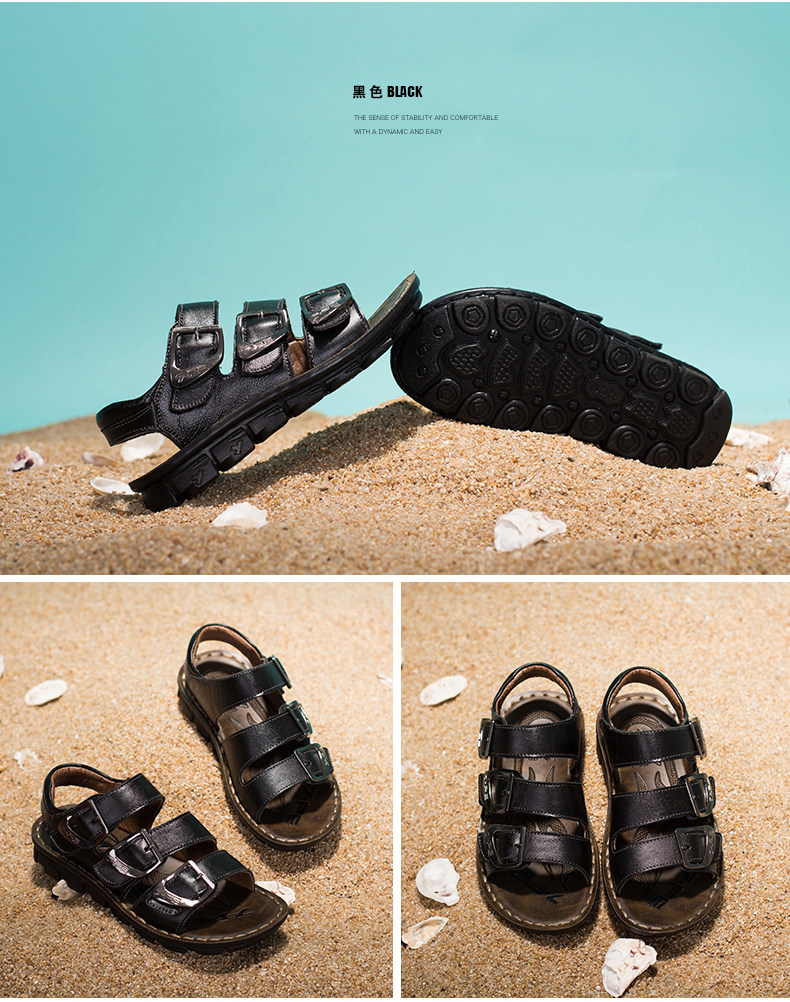 Sandales enfants en cuir orteil suture de voiture pour été - semelle caoutchouc - Ref 1053438 Image 61