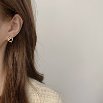 Niche design sense geometric diamond stud earrings simple Female small personality earrings summer hot earring jewelry sterling silver needle