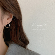 Personality glossy thin ring ear buckle simple Female small earrings 2021 New Tide temperament Net red with ear jewelry