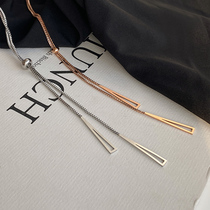 Choker long 2021 new female light luxury niche necklace does not fade pendant versatile accessories simple temperament