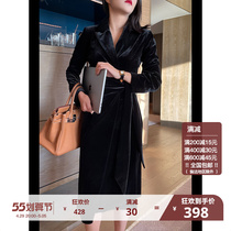 Gentle wind one-piece dress Girls Dont make superior winter high-grade velvety velvety warm breeder with light and luxurious and luxurious skirt
