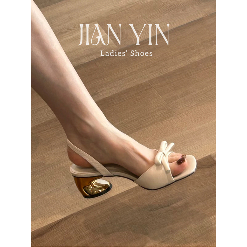 French-Style Bowknot Side-Cut Chunky Heel Open-Toe Sandals for Women, New Summer Outdoor Wear, Versatile and High-End, Suitable for Pairing with Dresses, High Heels French-Style Bowknot Side-Cut Chunky Heel Open-Toe Sandals for Women, New Summer Outdoor Wear, Versatile and High-End, Suitable for Pairing with Dresses, High Heels