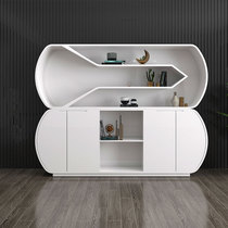 Fashion Creative Storage Display Information Cabinet White Baking Varnish Cabinet Brief Boss Office Bookcase Background Cabinet