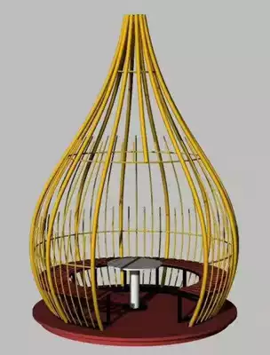 Wrought iron super large birdcage outdoor hotel giant dining room garden Birdcage card seat decoration large casual Birdcage chair