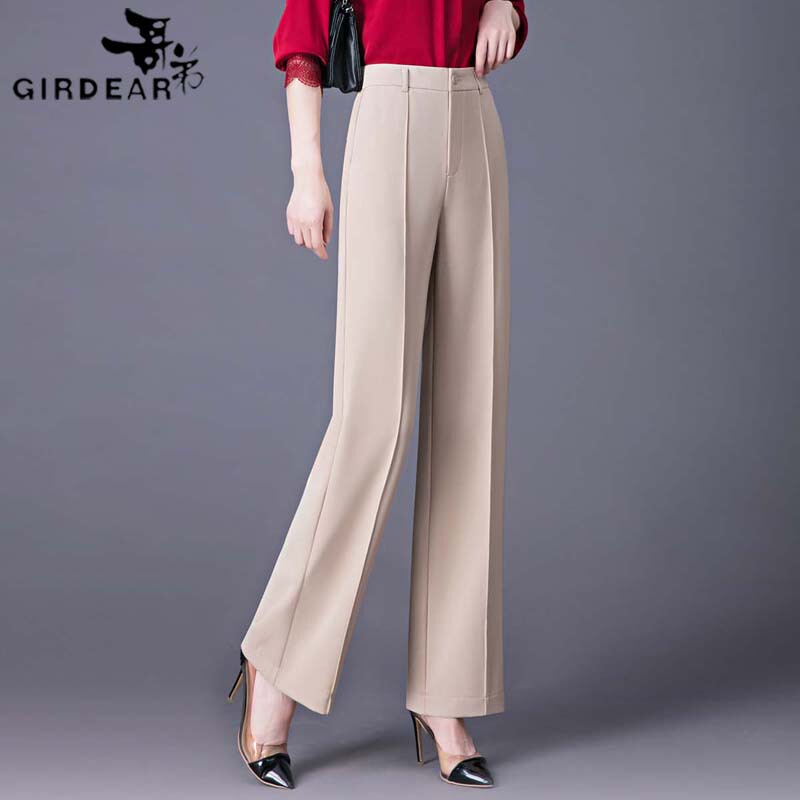 Authentic Store Brand Goelia Women's Silk Casual Pants 2026 New Summer Model, Silk Drapey Cool Straight-Leg Pants, High-Waisted