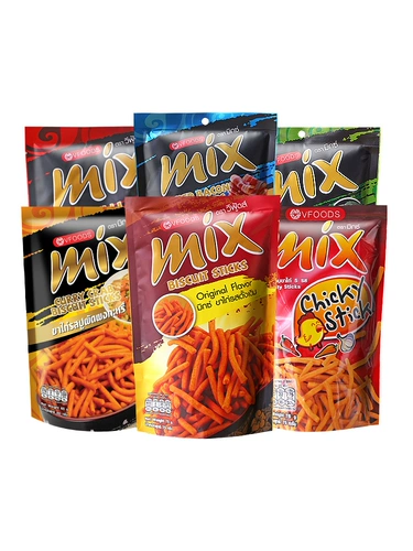 Таиланд импортирован Vfoodsmix хрустящий и хрустящий 75 г острый вкусовой офис, чтобы снять небольшие закуски.